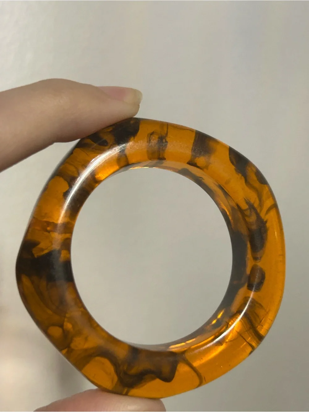 Amber Faux Tortoise Shell Resin Napkin Rings Set of 6 Crown & Ivy